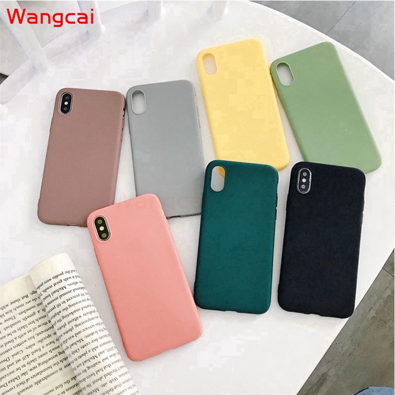 Samsung Galaxy J6 J6+ J4+ Plus 2018 เคส สีลูกกวาด สีสัน เรียบ เคลือบด้าน เรียบง่าย น่ารัก ซิลิโคนนิ่ม TPU เคสปกคลุม