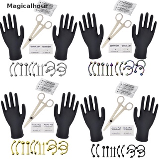 Magicalhour ชุดเครื่องมือเจาะร่างกาย จมูก หู สะดือ เข็ม เครื่องประดับ 1 ชุด Codok