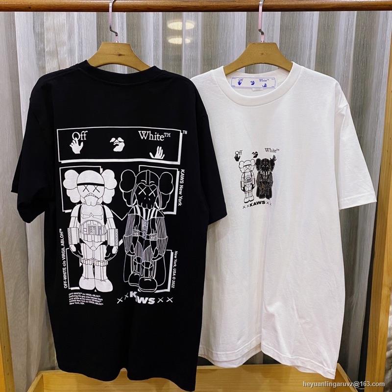 GP เสื้อยืดแขนสั้น Off White kaws ขาวดำ SML