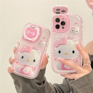 เคสโทรศัพท์มือถือ TPU แบบนิ่ม มีกระจก สําหรับ iphone 13 Pro Max 12 Pro Max