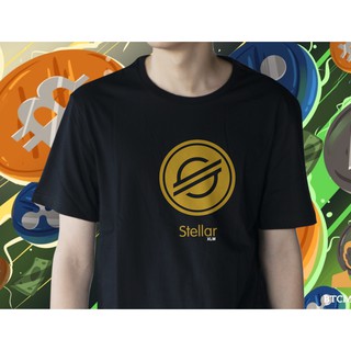 เสื้อยืด T shirts XLM stellar bitcoin  Crypto คริปโต  Cotton Comb 30 พรีเมี่ยม แบรนด์ IDEA T-SHIRTS