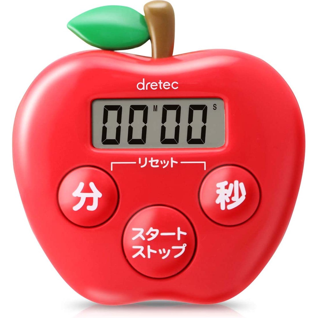 นาฬิกาจับเวลาแอปเปิ้ล Dretec Red Apple Timer นาฬิกาจับเวลาญี่ปุ่น