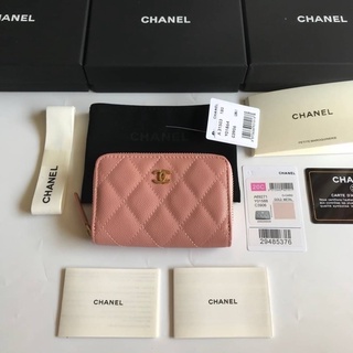 Chanel small zippy wallet  หนังแท้