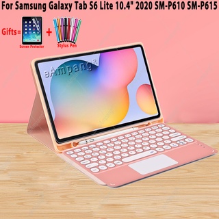 Case with Keyboard for Samsung Galaxy Tab S6 Lite 2022 For Samsung Tab S6 Lite Case Keyboard Leather Cover with Pen Slot Bluetooth Detachable Magnet Keyboard Case For Samsung Tab S6 Lite 10.4 P610 P615