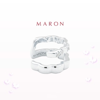 MARON - Happy Lining Double Earcuff เงินแท้925 ชุบ White Gold