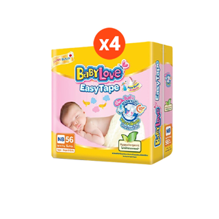 [เหลือ805[กดติดตามร้านค้าครั้งแรก] [โฉมใหม่ ขายยกลัง]BABYLOVE EASY TAPE ผ้าอ้อมเด็ก เบบี้เลิฟ อีซี่ เทป ขนาดจัมโบ้ไซส์NB/Sx4