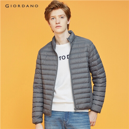 GIORDANO MEN Solid stand collar light down jacket 01079653