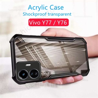 เคสโทรศัพท์มือถืออะคริลิค TPU ใส กันกระแทก สําหรับ Vivo Y77 Y02s Y 02s Y76 Y75 Y15s Y15A Y01 Y 77 Y 02s Y 76 Y 76 Y 15s Y 01 5G