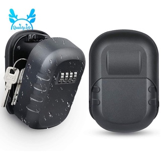 Key Lock Box Wall Mount 4 Digit Combination Weatherproof Key Storage Lock Box, Large Capacity Security Combo Lockbox