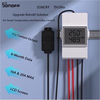 Sonoff Th Elite 16A/20A สวิตช์อัจฉริยะ Wifi วัดอุณหภูมิ และอุณหภูมิ WTS01 RL560