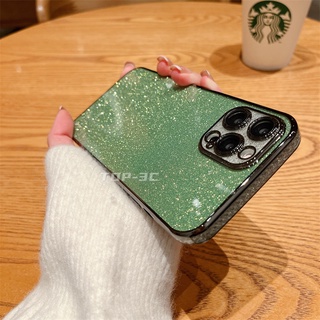 เคสโทรศัพท์มือถือ TPU ลายกลิตเตอร์ พร้อมเลนส์ สําหรับ Iphone 13 12 11 Pro Max Xs Max Xr 8 7Plus