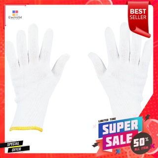 ถุงมือทอเสริมจุดPVC FITT 7 นิ้ว สีขาวWOVEN GLOVES WITH NON-SLIP DONTS FITT 7" WHITE