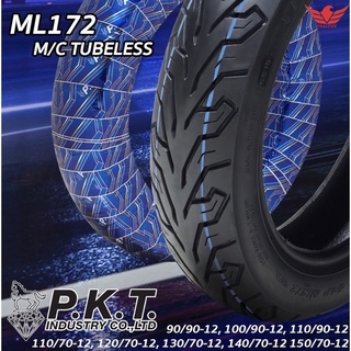 PKT ยางนอกไม่ใช้ยางใน(TL) ขอบ12,13,14,15 ยางTUBELESS  ยางปี 2023 ลาย ML172และML171 PKT พีเคที ม้าเพชร ยางไทยแท้100%