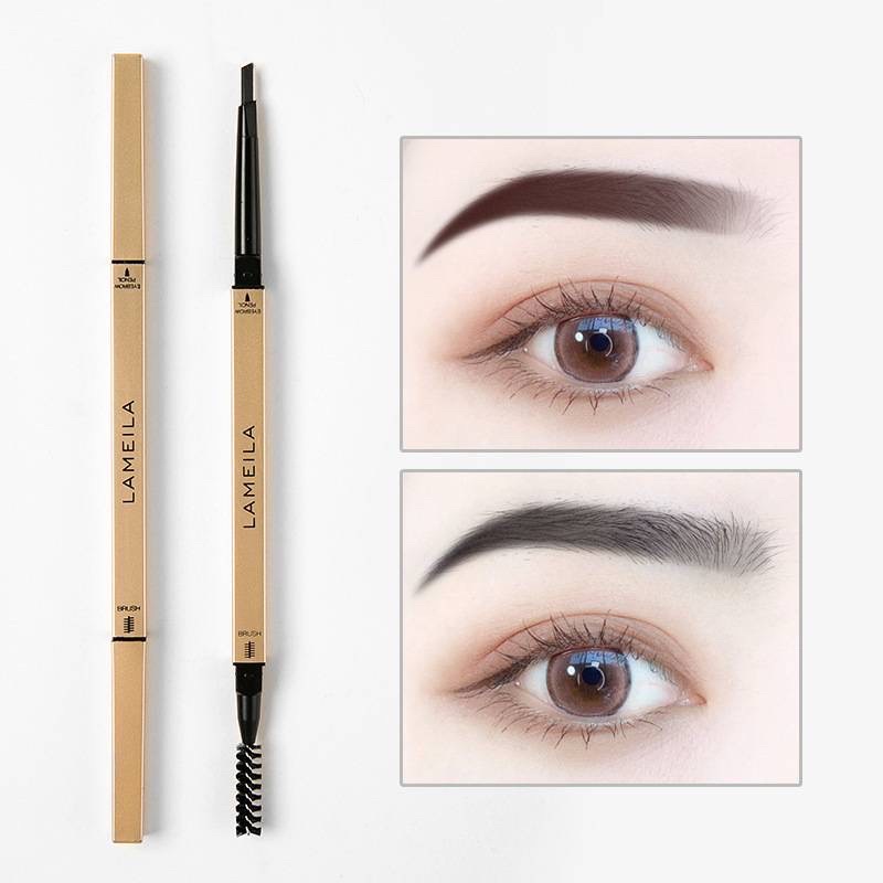 N502 Lameila ดินสอเขียนคิ้ว กันน้ำ ดินสอเขียนคิ้วแบบหมุน 2 in 1 มีแปรงปัดคิ้วในตัว มี 5 สี