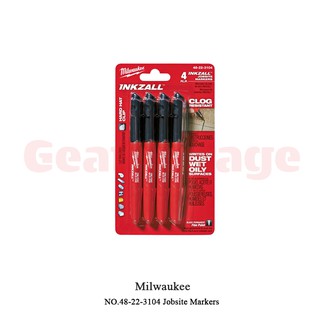 MILWAUKEE NO.48-22-3104 Jobsite Markers 4pcs./pack ปากกาเขียนโลหะ Factory Gear By Gear Garage