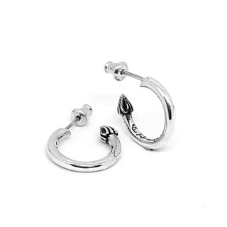 Chrome Hearts Sterling Silver 925 เครื่องประดับเงินแท้ ต่างหู Plain Single Hoop Earring Code:CED021