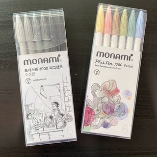 ปากกาสีน้ำ 6 สี ชุด Pastel และ Gray Monami Plus Pen 3000