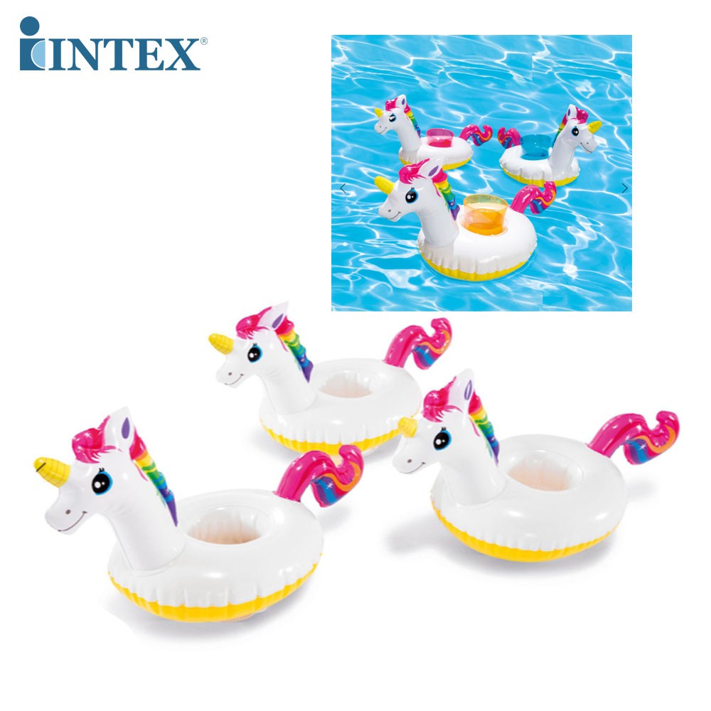 sale INTEX ของเล่นในน้ำ Unicorn Drink Holders 3-Pack ของเล่นเป่าลม สัตว์เป่าลมลอยน้ำ รุ่น 57506