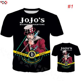 HX JoJos Bizarre Adventure ジョジョの奇妙な冒険 อะนิเมะ 3D พิมพ์แฟชั่นเสื้อยืดเสื้อเชิ้ตลายฤดูร้อนบนเสื้อยืด แขนสั้น