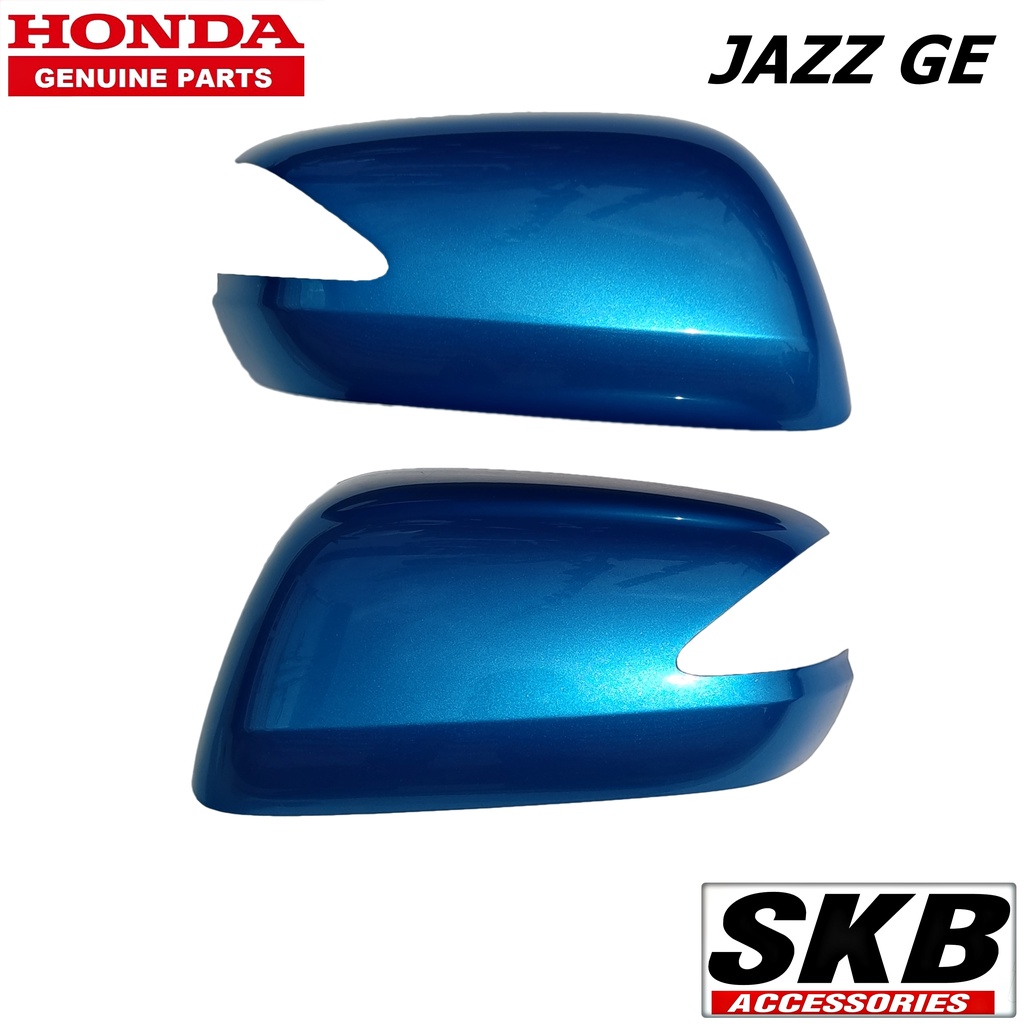 HONDA JAZZ GE ปี 2008-2013 ฝาครอบกระจก สี CERULEAN BLUE BG-53M (สำหรับรุ่น มีรูไฟเลี้ยวที่ฝาครอบกระจก) ครอบกระจกJAZZ
