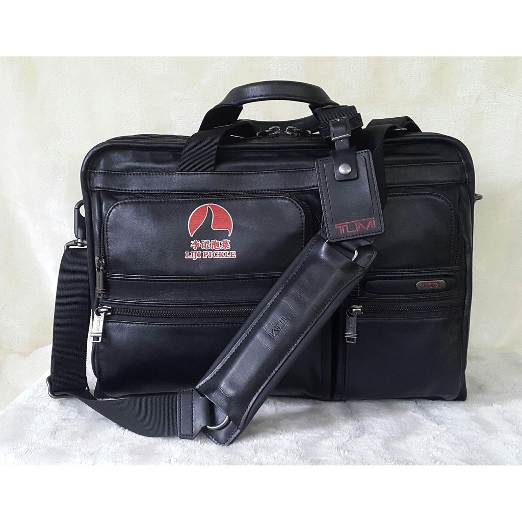 TUMI Alpha 2 Way Leather Business  Bag