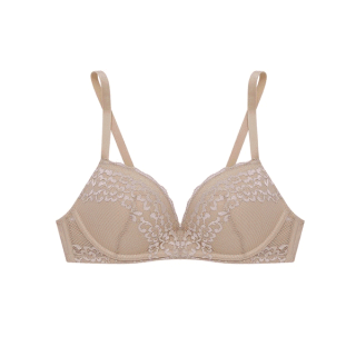 Sabina ซาบีน่า เสื้อชั้นใน (ไม่มีโครง) รุ่น Habpy Push รหัส HBAN4004CD สีเนื้อเข้ม