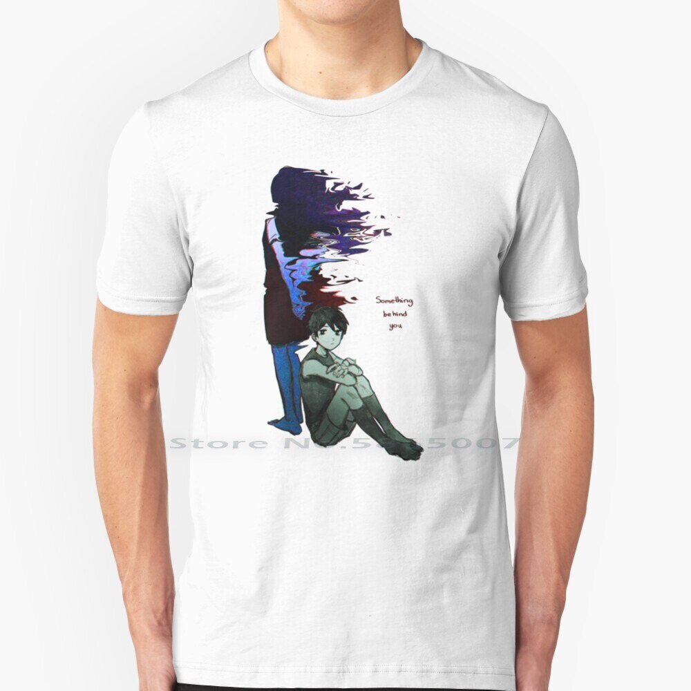 Omori Tshirt-Some Thing หลังคุณ Fanart-Omori เกมสติกเกอร์ T เสื้อผ้าฝ้าย 100% Omori วิดีโอเกม Omori 
