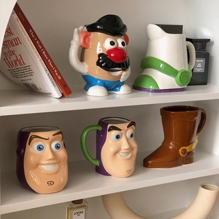 ❤พร้อมส่ง❤แก้วกาแฟเซรามิค ขนาดใหญ่ จุของได้เยอะ ลายการ์ตูน Toy Story แบบสร้างสรรค์ ของใช้ในครัวเรือน สําหรับคู่รัก