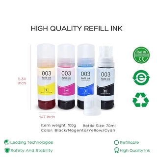 Refill Ink หมึก Epson 003 For L3110 L3210 L3150 L3250 L5190 ผลิตจากญี่ปุ่น คุณภาพด QYSX
