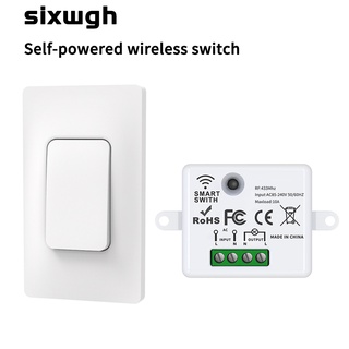 สวิตช์ไร้สาย รีโมทคอนโทรล สวิตช์ไม่ต้องใช้แบตเตอรี่ สวิตช์ไฟ LED กันน้ำ wireless switch  light Wireless Wall Switch