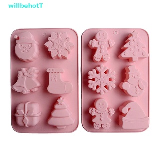 [WillbehotT] Silicone Cake Mold Christmas Bell Christmas Tree Handmade Soap Mold Baking Mold [NEW]