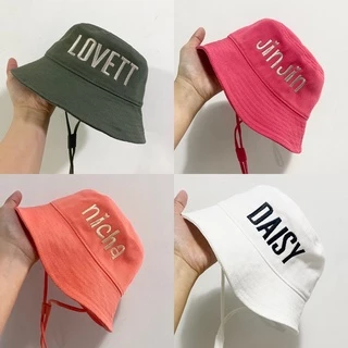 พร้อมส่ง❤️หมวกบัคเก็ต (เด็ก)💥สั่งปักชื่อได้ (มีสายรัดคาง) จัดส่งใน 1-2 วัน