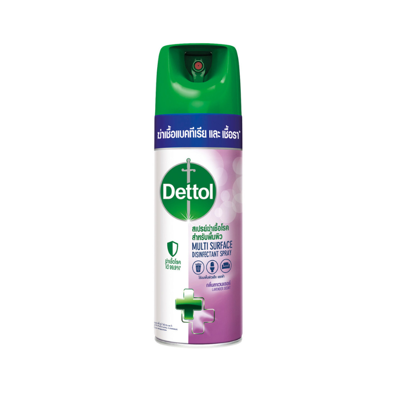 [ลด 50%] เดทตอล ดิสอินเฟคแทนท์ สเปรย์ฆ่าเชื้อโรค กลิ่น ลาเวนเดอร์ 450 มล.Dettol Disinfectant Spray Lavender 450ml