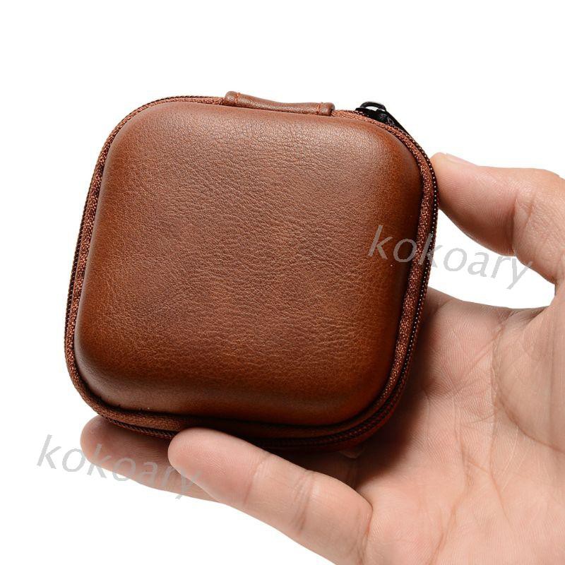 Kok กระเป๋าหนังสําหรับจัดเก็บหูฟังสายเคเบิ้ล Usb