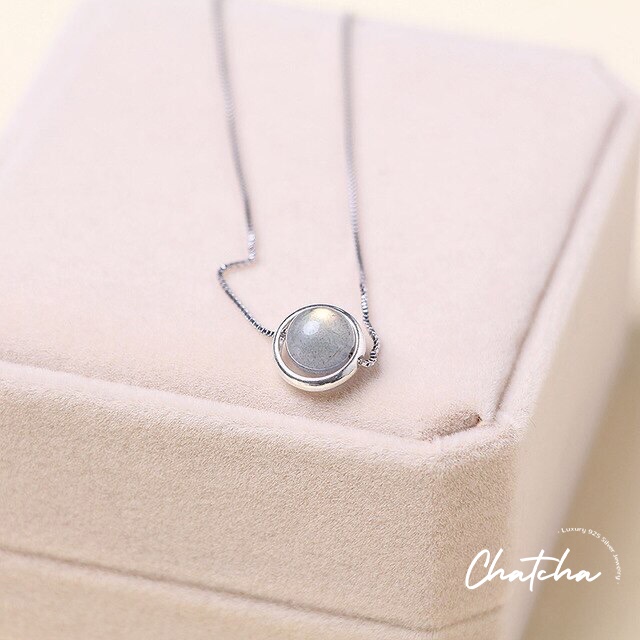 สร้อยคอ เงินแท้ Chatcha รุ่น CCN01 - Moonstone
