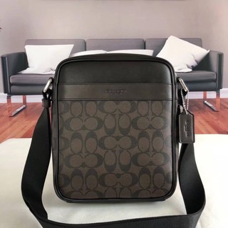 COACH CHARLES FLIGHT BAG IN SIGNATURE  IM: Chacoal / Black