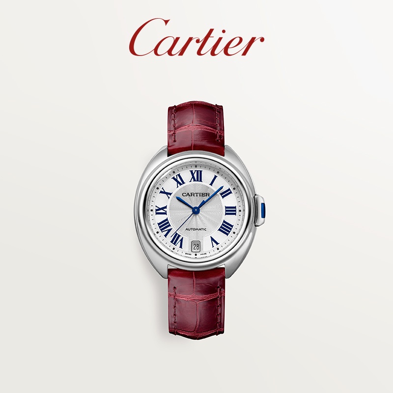 [Luxury Customization]Cartier Key Series Mechanical Watch Stainless Steel Crocodile Leather Watch Strap Watch Tt3o