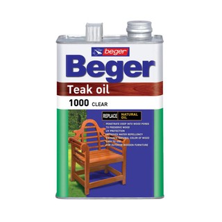 Beger Teak oil เบเยอร์ น้ำมันรักษาเนื้อไม้ ทีคออยล์ (ขนาด 4 ลิตร) #1000 สีใส