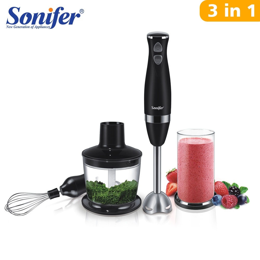 3 in 1 Stainless Steel 2Speeds Immersion Electric Blender Food Mixer