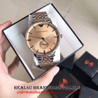 นาฬิกาข้อมือผู้หญิง Emporio Armani รุ่น AR2070 Beige Dial Two Tone Stainless Steel Mens Watch ของใหม่ ของแท้100%