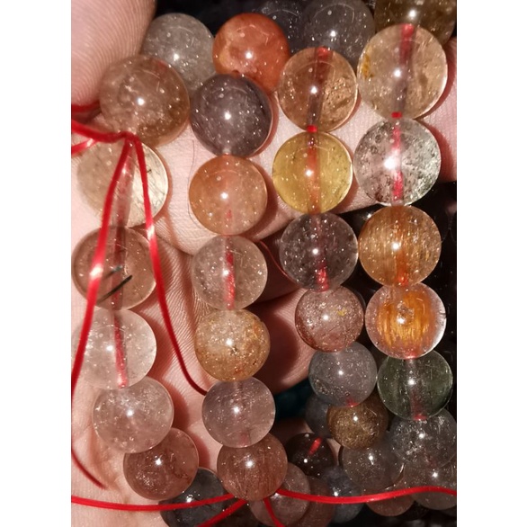 หินนำโชค หินคริสตัลธรรมชาติ สีผมน้ำแข็งคริสตัล 6mm8mm10mm12mm14m