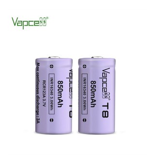 Vapcell 16340 T8 850mAh 3.7V 123A 2ก้อน ของแท้เช็คโค๊ตได้