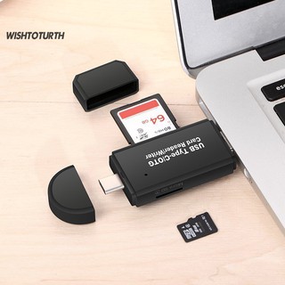 WT 3-in-1 มัลติฟังก์ชั่น Type-C USB 3.0 Micro-USB TF SD OTG การ์ดหน่วยความจำ