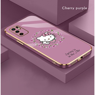 Hello Kitty เคส Xiaomi Redmi Note 10 7 8 9 9A 9T K20 K30 K40 Pro 5G Phone Case Thin น่ารัก หรูหรา การ์ตูน นุ่ม วันพีช กันกระแทก สีดำ เคส ขอบเหลี่ยม ลายสี