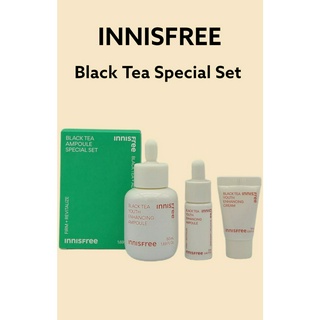 [innisfree] ชุดแอมพูลชาดํา แบบพิเศษ (หลอด 50 มล. + หลอด 12 มล. + ครีม 10 มล.)