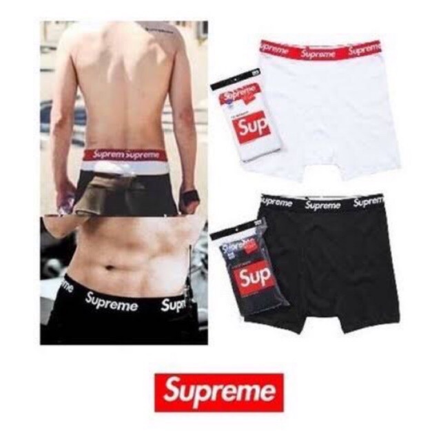 พร้อมส่ง กางเกงในชาย Supreme แบบยาว บล๊อกเซอร์