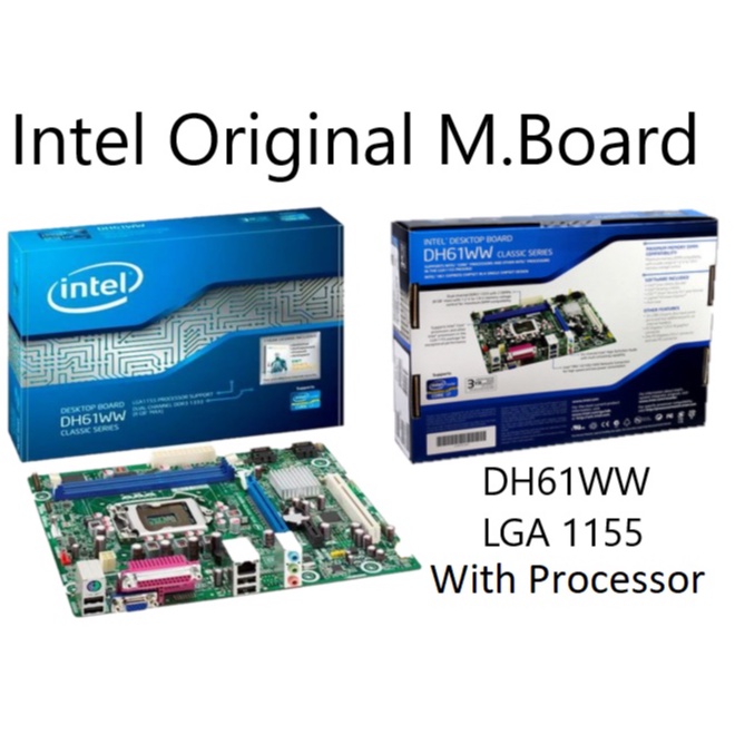 บอร์ดและโปรเซสเซอร์ M. มือสอง DH61WW Intel H61 LGA 1155 M. ซ็อกเก็ตบอร์ด H2 พร้อมโปรเซสเซอร์ Intel C
