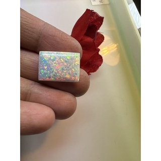 Opal 18x13 mm octagon White opal