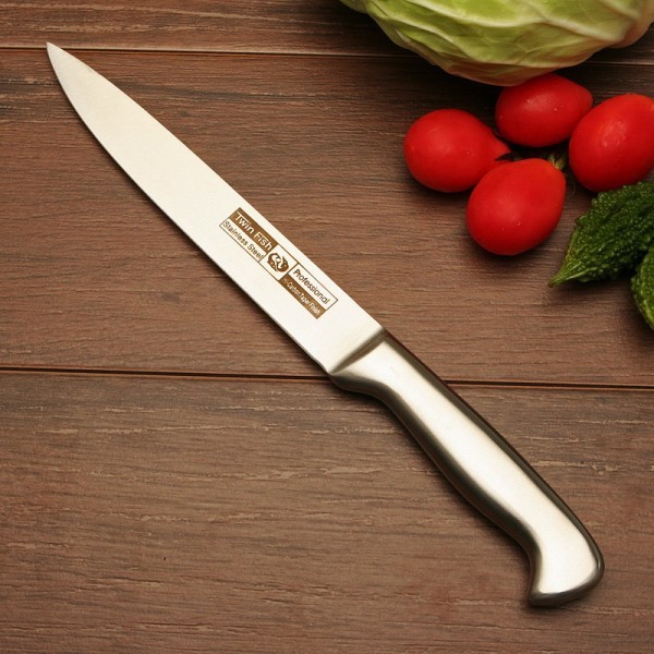 TwinFish มีดแล่สแตนเลส Carving Knife ใบมีด 8นิ้ว สแตนเลสทั้งชิ้น แข็งแรง รหัส7361/8
