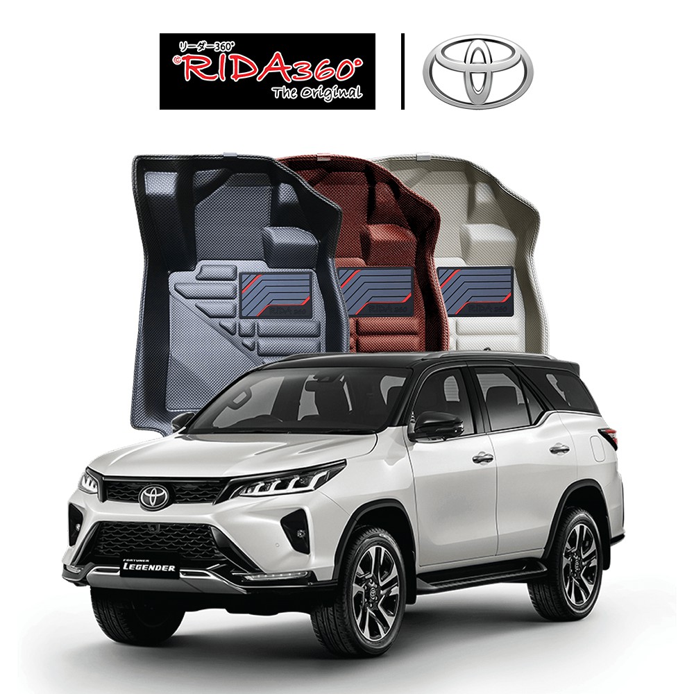 RIDA360®พรมขึ้นรูปไร้รอยต่อ TOYOTA FORTUNER / LEGENDER 2015-NOW [018] (ห้องโดยสารรวมฝาท้ายแล้ว) *รบกวนระบุปีรถด้วยครับ